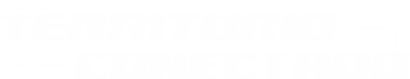Logotipo da Revista Território Conectado com tipografia estilizada em branco sobre fundo escuro.